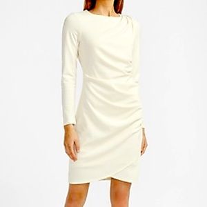 Express Embellished Button Shoulder Ruched Sheath Dress XS